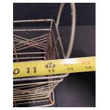 Vintage Wire Basket with Artificial Rose Garland