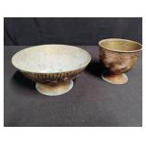 Antique Bronze Bowl and Goblet Set