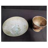 Antique Bronze Bowl and Goblet Set