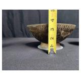Antique Bronze Bowl and Goblet Set
