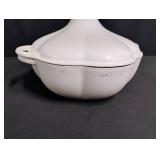 Vintage White Ceramic Covered Serving Bowl