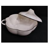 Vintage White Ceramic Covered Serving Bowl