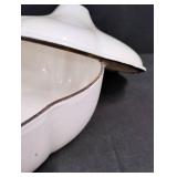 Vintage White Ceramic Covered Serving Bowl