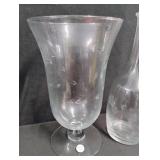 Vintage Etched Glass Hurricane Vases