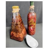 Decorative Infused Bottle Set with Ceramic Dish