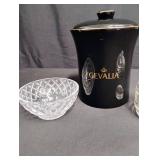 Vintage Gevalia Coffee Canister Set with Crystal Sugar Bowl