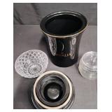Vintage Gevalia Coffee Canister Set with Crystal Sugar Bowl
