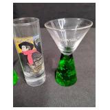 Vintage Ambassador Bruant Shot Glass & Carnival Shot Glass Set