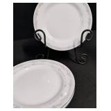 Vintage Floral Rimmed Dinner Plates