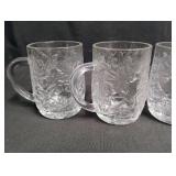 Vintage Princess House Crystal Glass Mugs Set of 4
