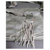 Vintage hunter green Leather Fringe Handbag