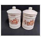 Vintage Ceramic Tea and Sugar Canister Set