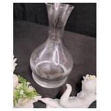 Vintage Glass Decanter with Porcelain Angel Figurines