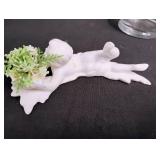 Vintage Glass Decanter with Porcelain Angel Figurines