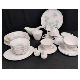 Vintage Blue Pine Cone Pattern China Set