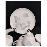 Vintage Blue Pine Cone Pattern China Set