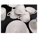 Vintage Blue Pine Cone Pattern China Set
