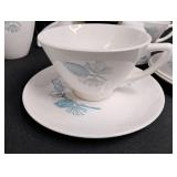 Vintage Blue Pine Cone Pattern China Set