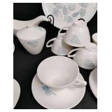 Vintage Blue Pine Cone Pattern China Set