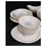 Vintage Blue Pine Cone Pattern China Set