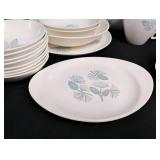 Vintage Blue Pine Cone Pattern China Set
