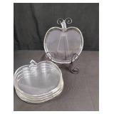 Clear Glass Apple-Shaped Dessert Plates Set