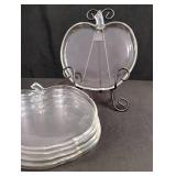 Clear Glass Apple-Shaped Dessert Plates Set
