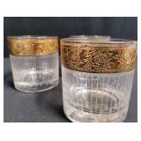 Vintage Gold-Rimmed Crystal Whiskey Glasses