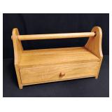 Vintage Wooden Paper Towel Dispenser with Storage