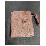 Vintage Embossed Leather Wallet with Tassel