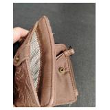 Vintage Embossed Leather Wallet with Tassel