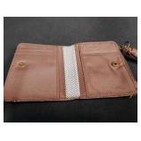 Vintage Embossed Leather Wallet with Tassel