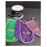 Crown Royal Whiskey Bags with Black Ribbon Spool