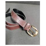Vintage Crocodile Pattern Leather Belts Set Women Size 8