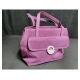 Purple Satin Evening Handbag with Silver Clasp