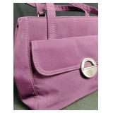 Purple Satin Evening Handbag with Silver Clasp