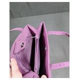 Purple Satin Evening Handbag with Silver Clasp