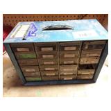 Vintage Metal Small Parts Storage Cabinet