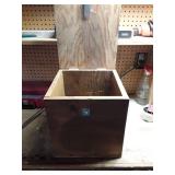 Vintage Wooden Storage Box with Hinged Lid