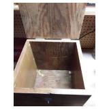 Vintage Wooden Storage Box with Hinged Lid