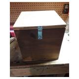 Vintage Wooden Storage Box with Hinged Lid