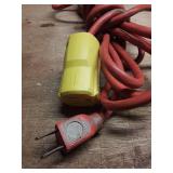 Vintage Red Extension Cord with Yellow Safety Cover