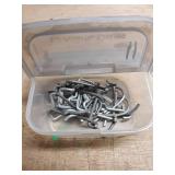 Box of Metal Hangers and Fasteners