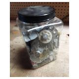Mixed Lot of Assorted Hardware Parts in Storage Jars
