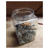 Assorted Hardware in Plastic Container
