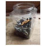 Assorted Hardware in Plastic Container