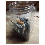 Assorted Hardware in Plastic Container