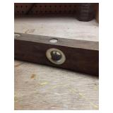 Vintage Wooden Spirit Level with Metal Fixtures