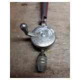 Vintage Hand Drill with Red Handle