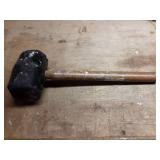 Vintage Rubber Mallet with Wooden Handle